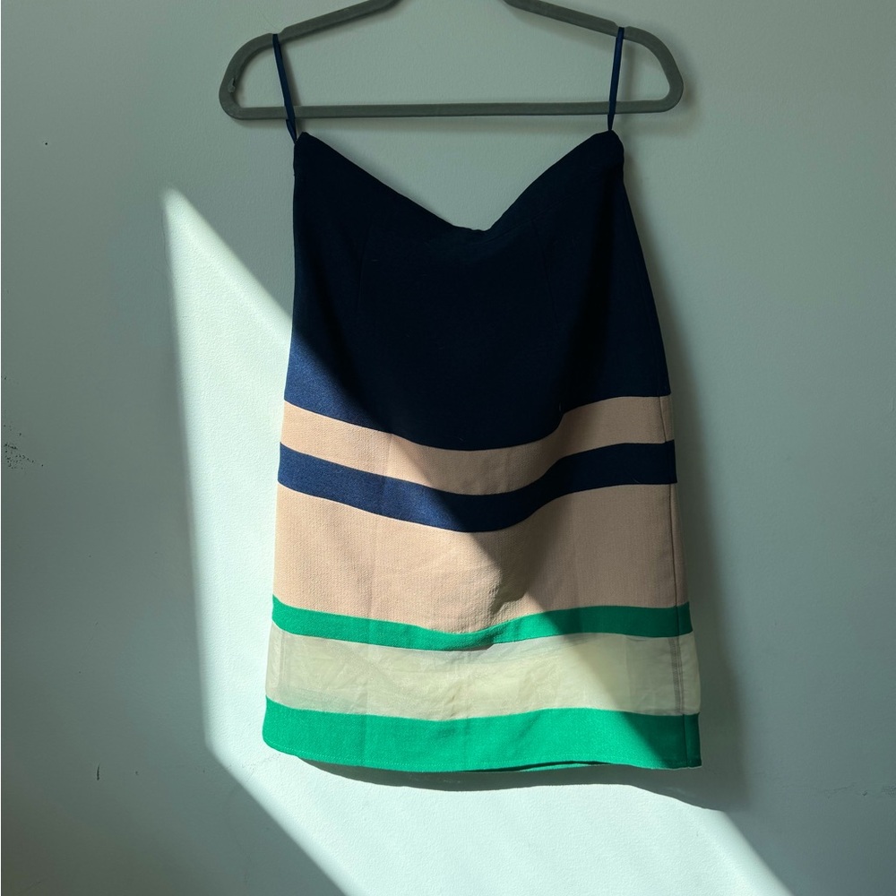 Anthropologie Two Toned Sleek Classic above the knee Skirt w sheer NWT size XS